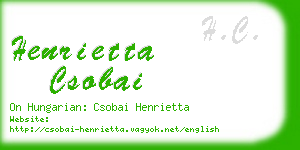 henrietta csobai business card